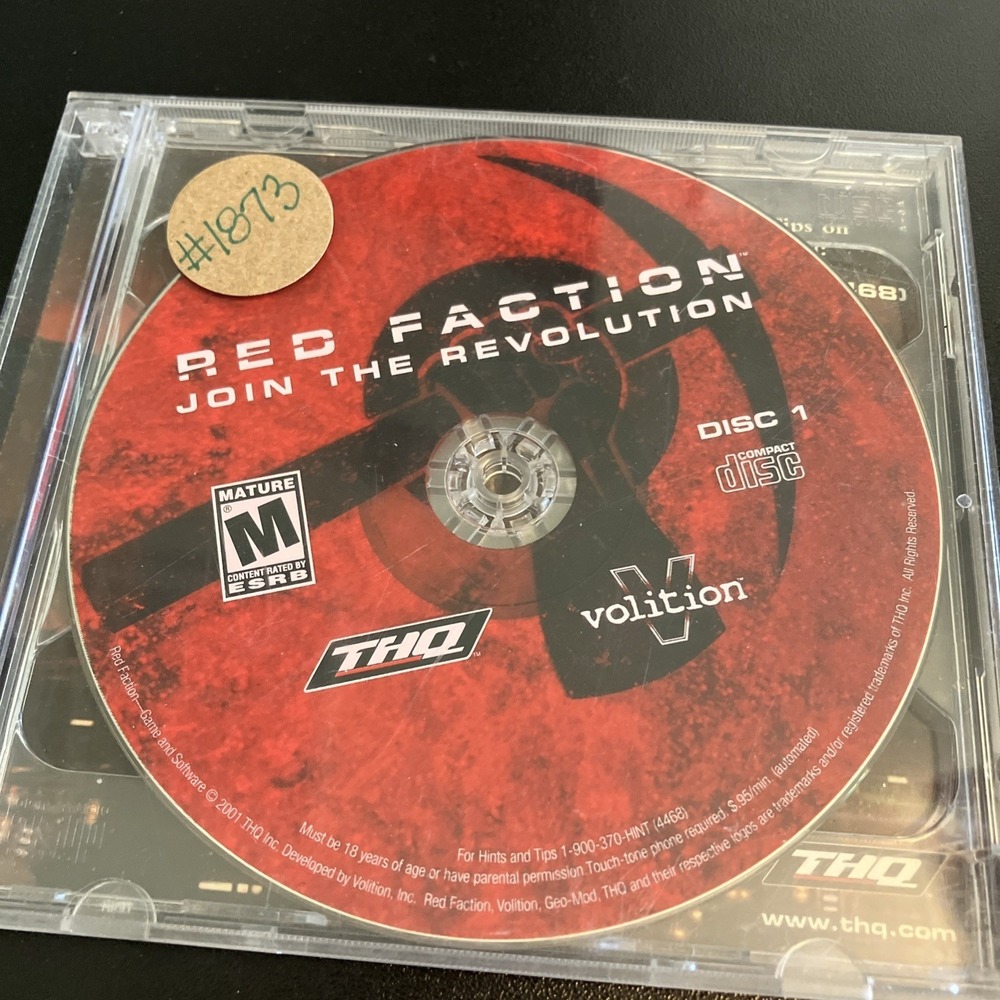 THQ Red Faction PC Game OS Red Good 2-Disc Set 2001 Sci-Fi FPS #1873